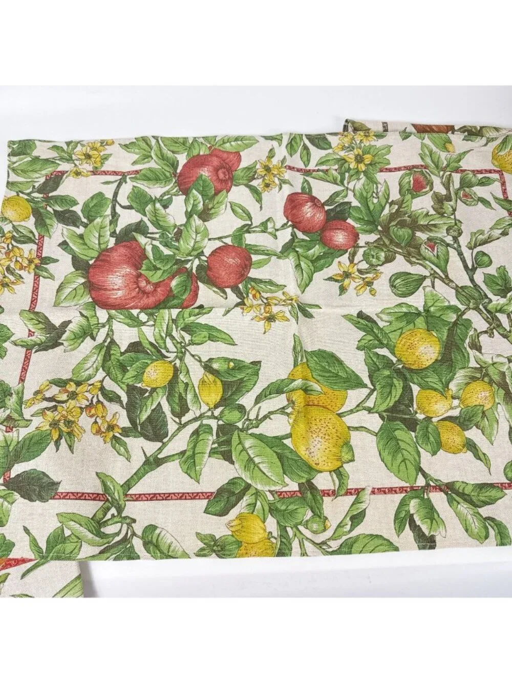 Misto Lino Italy Linen Fruits Fruit Orchard Jardin Kitchen Tea Towels set of 4